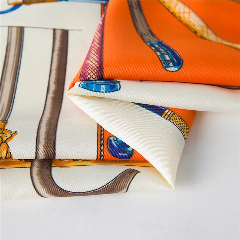 Шелковый женский шарф осень 2018 модный платок роскошный дизайн Европейский с