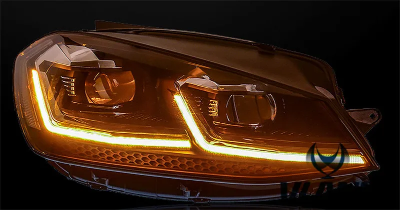 VLAND производитель автомобильных головных ламп для Golf 7 светодиодный головной светильник 2013- головной светильник с ксеноновыми скрытыми линзами проектора и DRL