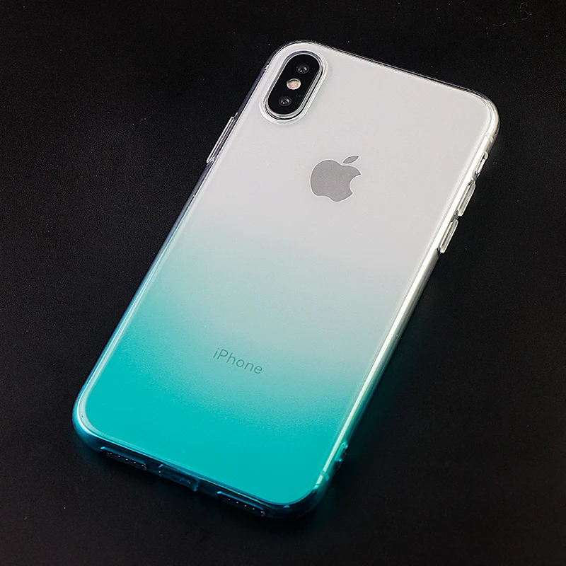 Fashion Gradient Phone Cases for iPhone X XS MAX XR 6 s 7 8 Plus Fitted Case Soft Silicone Mobile Cell Covers Accessories | Мобильные