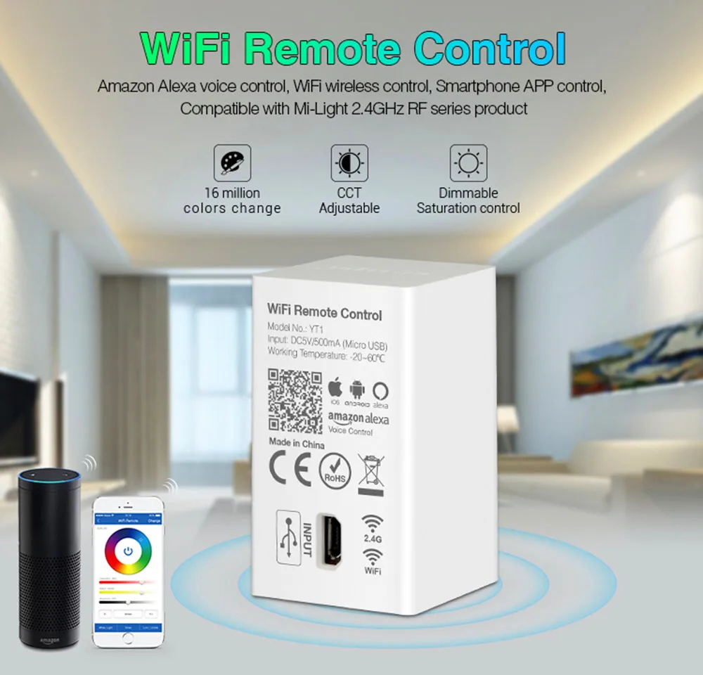 BSOD Led Controller RGB Wifi Remote RF2.4GHz Compatible Milight Product IOS Android Alexa | Лампы и освещение