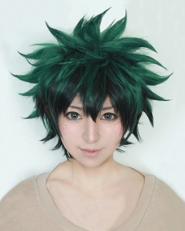 My Boku no Hero Academy izku Midoriya парики Короткие Зеленые Черные синтетические волосы термостойкие косплей костюм парик+ парик колпачок