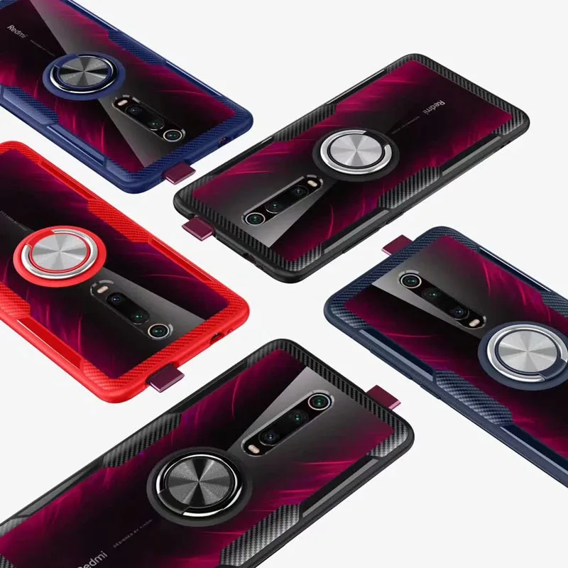 Роскошный прозрачный чехол для Xiaomi Mi 9 T из поликарбоната и углеродного волокна с