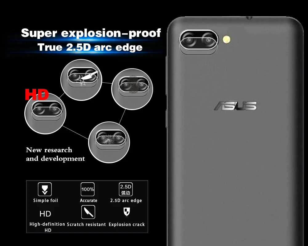 High Quality Camera Lens Tempered Glass For Asus ZenFone Pegasus 4A ZB500TL Fingerprint Back Transparent Protector | Мобильные