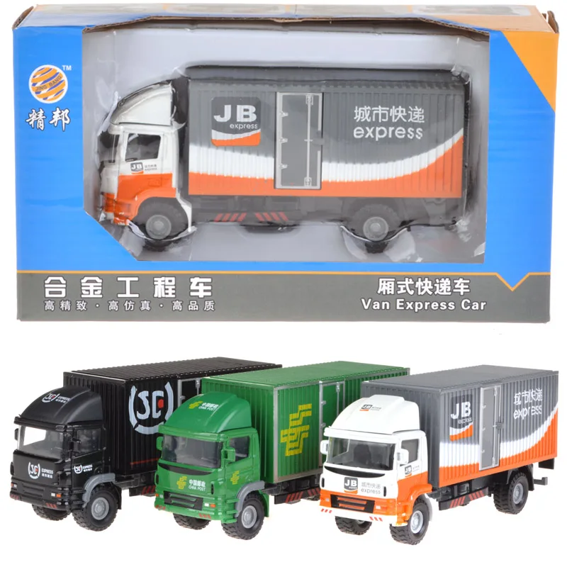 Die Cast 1:32 Car Transport Container Truck Models Van Express Children Toys Engineering Vehicles Fedex Digger Folklift mkd3 | Игрушки и