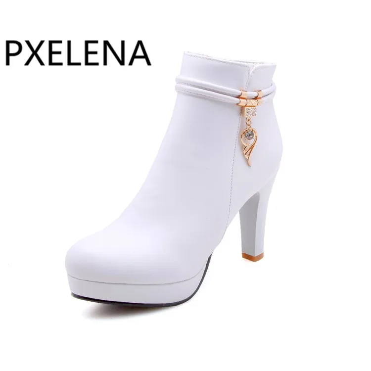 PXELENA/Популярные Элегантные ботильоны женские модные короткие ботинки с круглым