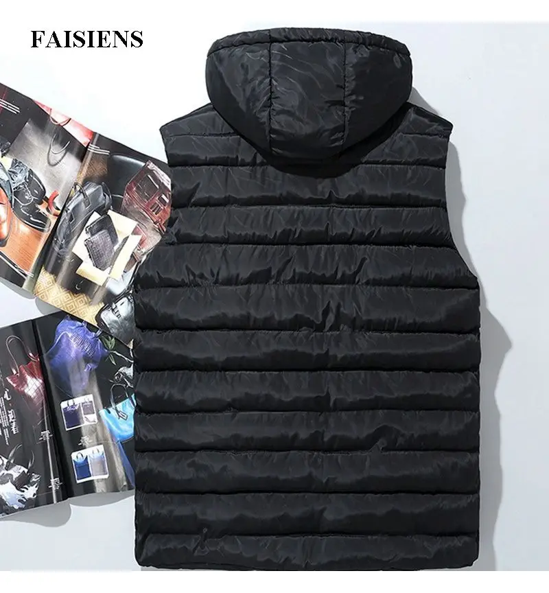 Большие размеры, мужские жилеты с капюшоном, камуфляж, большие, 5XL, 7XL, 8XL, 9XL, хипстерские, зима, осень, теплые пуховые жилеты, 52, жилет с хлопковой подкладкой