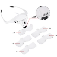permanent makeup tattoo microblading headhand 5 lens led hand lamp light magnifier glass tattoo supplies tool
