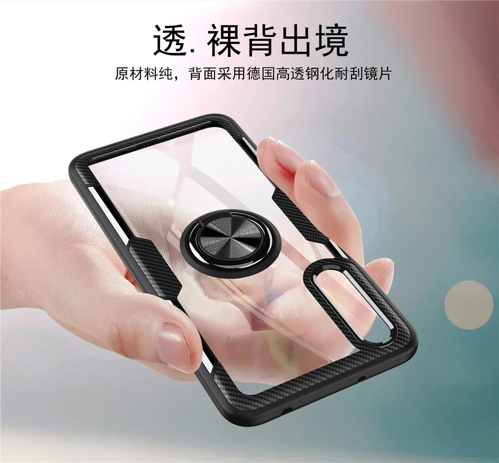 Tempered Glass Cases for Huawei Mate 20 Pro Case Magnetic Finger Ring Car Holder Cover P20 Lite Honor 8X Max Play |