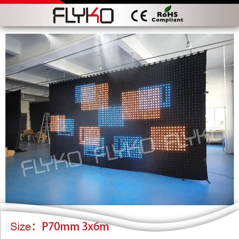 Мягкий экран hd70мм гибкий занавес RGB 3 м x 6 м светодиодный видео экран для сценических фонов