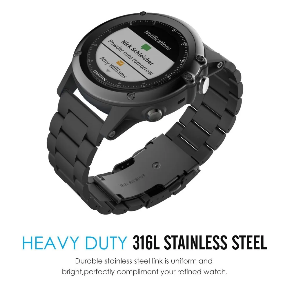 AMAZFEEL металлический ремешок для часов Garmin Fenix 3 из нержавеющей стали браслет 3HR/Fenix