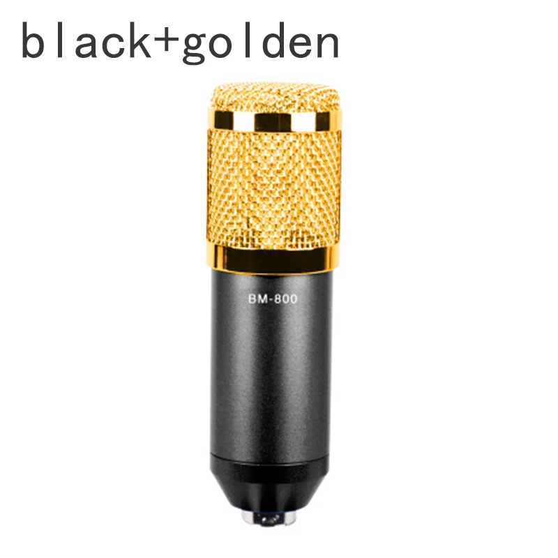Black gold BM800 Mikrofon конденсаторный звукозапись BM 800 микрофон с ударным креплением для радио braodcasing поет и записывает KTV караоке - Цвет: Black gold