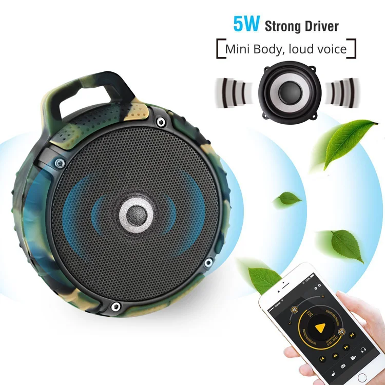 Беспроводной bluetooth динамик камуфляжного цвета Водонепроницаемый IPX7 портативный