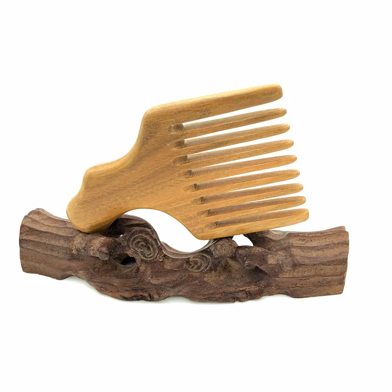 Лучший бесшовный широкий зуб сандалового дерева расческа Гладкий детанглер