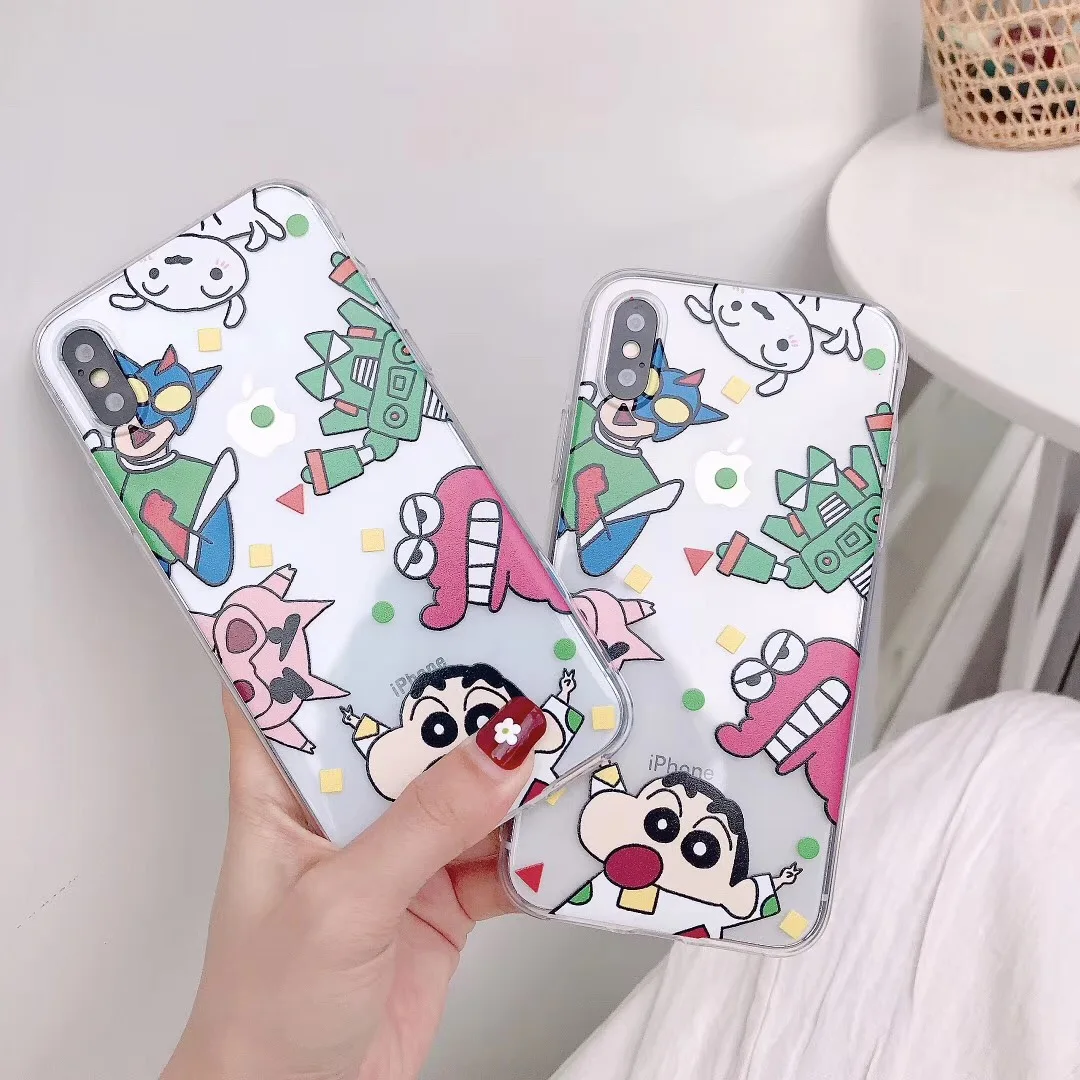 Япония милый аниме Ультрамен Crayon Shinchan Телефон чехол для iPhone 7 8 6 6S Plus X XS MAX XR