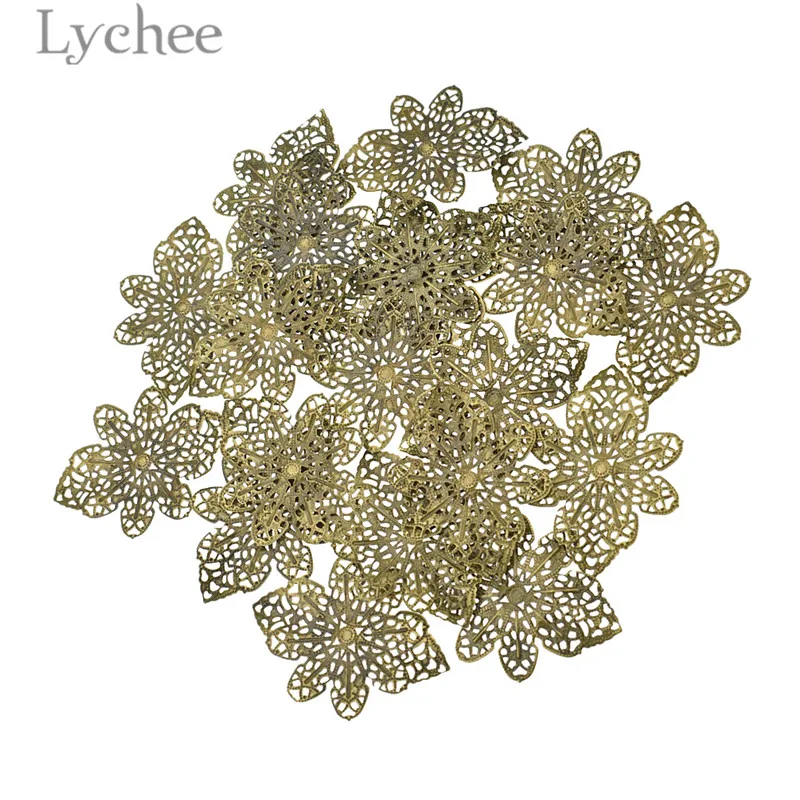 Lychee Life 20 шт. строительные цветы ломтик полый бант украшение для скрапбукинга