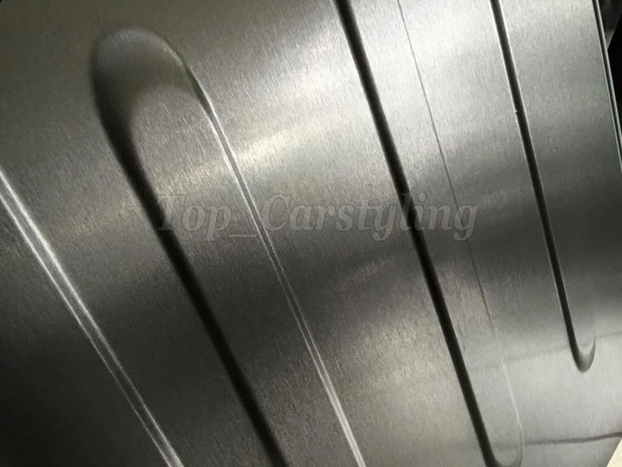 Низкая цена 1.52X20 м/roll Титан Матовый алюминий винил wrap оклеивание щетка стальная