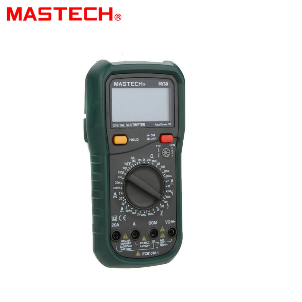 MASTECH MY60 Цифровой мультиметр DMM AC/DC Вольтметр Амперметр Омметр тестер er w/hFE