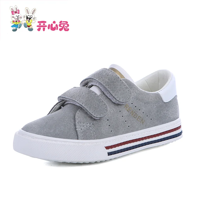 Kids shoes boys pigskin leather child spring autumn new boys girls shoes children casual shoes students running shoes - Цвет: grey