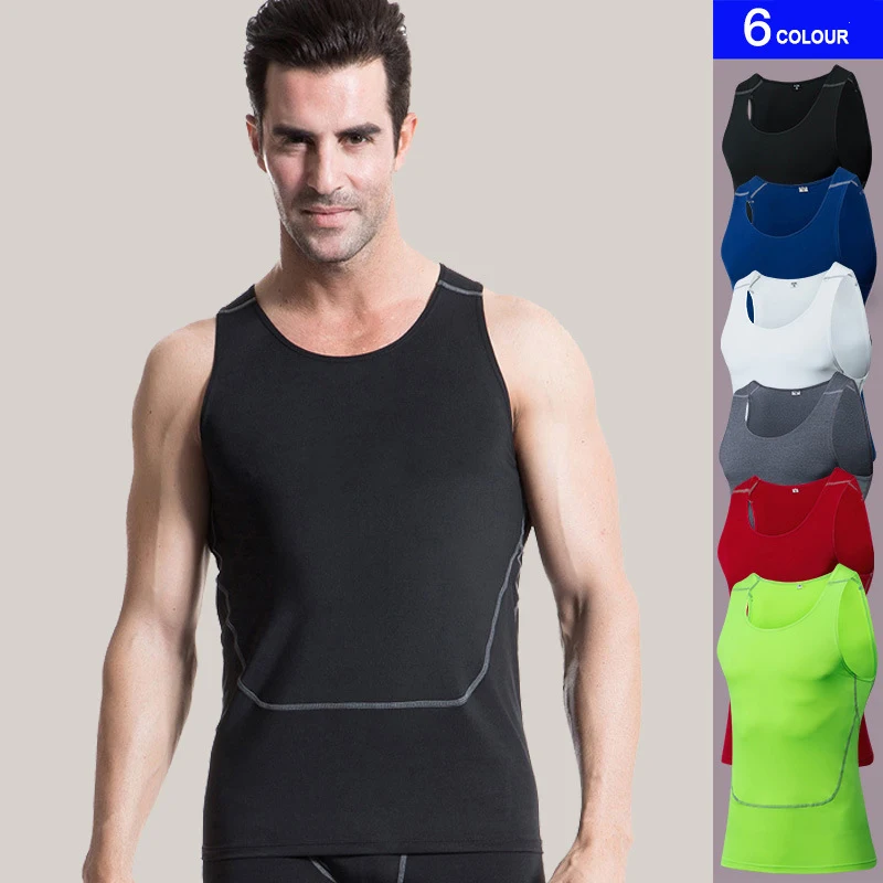 Copiro Running Vests Compression Tops Sleeveless Gym Clothing High Elasticity Sports Training Tights Fitness Jogging Men |
