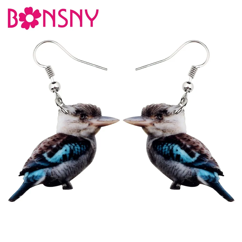 Акриловые австралийские серьги Bonsny в виде смеющегося коабурры шакапа птицы