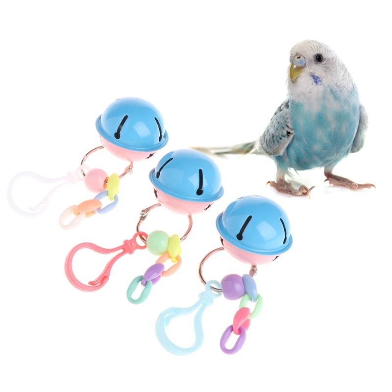 

1Pc Pet Bird Parrots Colorful Toys Hanging Cage Paws Metal Bells Pets Toy