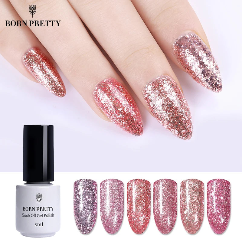 Гель для ногтей BORN PRETTY Rose Gold блестящий Блестящий УФ лак светодиодный 3D кошачий