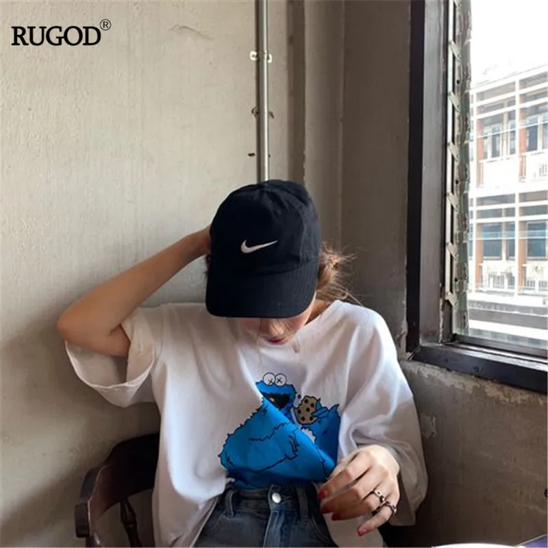 RUGOD Корея Лето Женщины o-образным вырезом лягушка печати Свободные повседневные женские футболки пуловер консервативный Стиль Хлопок топы