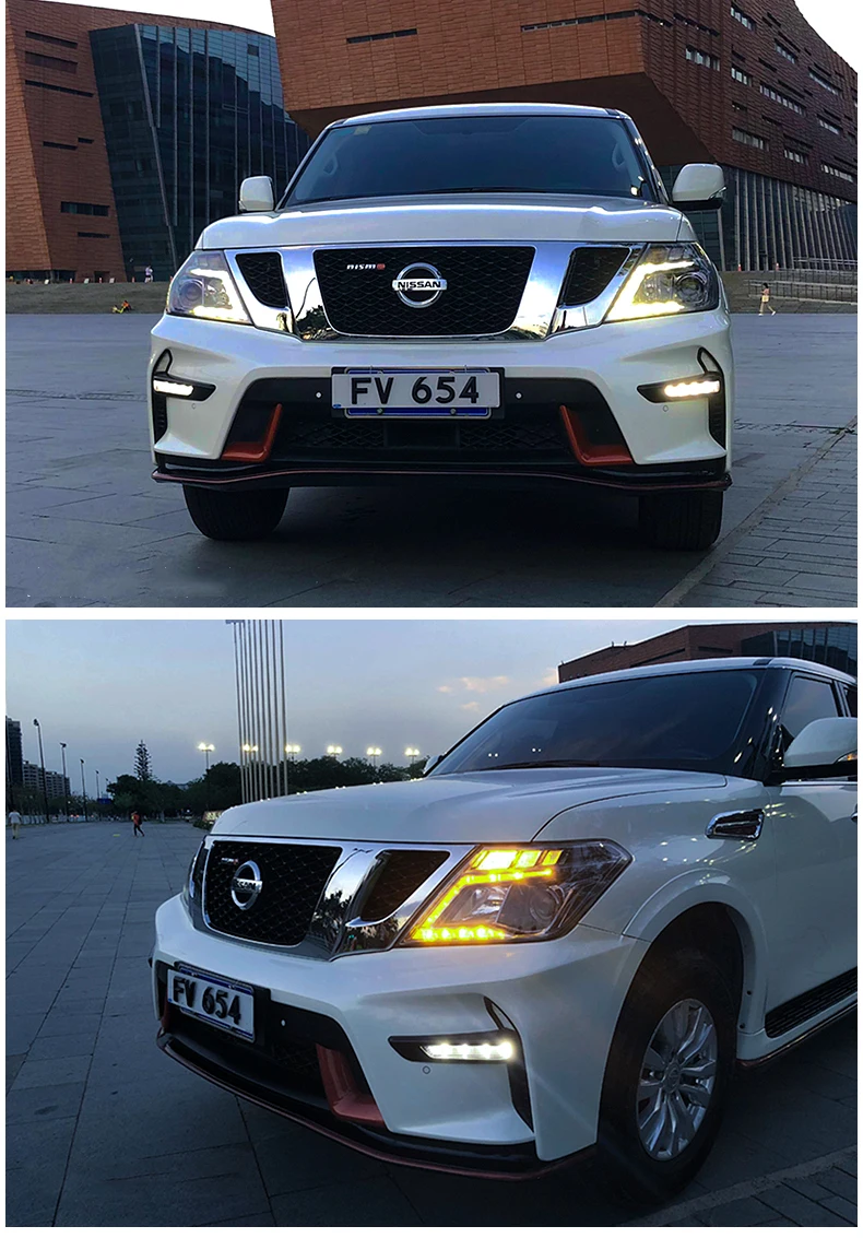 Автомобильный Стильный чехол на голову для Nissan Tourle Patrol-, светодиодный налобный фонарь с двойным лучом, биксеноновые автомобильные аксессуары