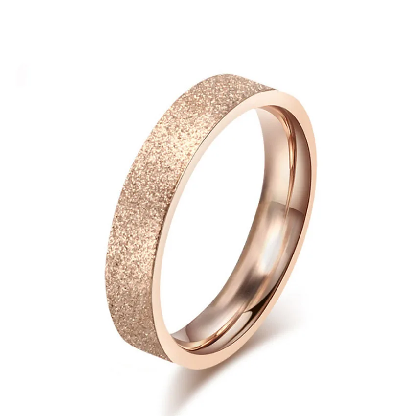 Новая роза золотое покрытие Titanium стали скраб пару колец для обувь мужчин и женщин