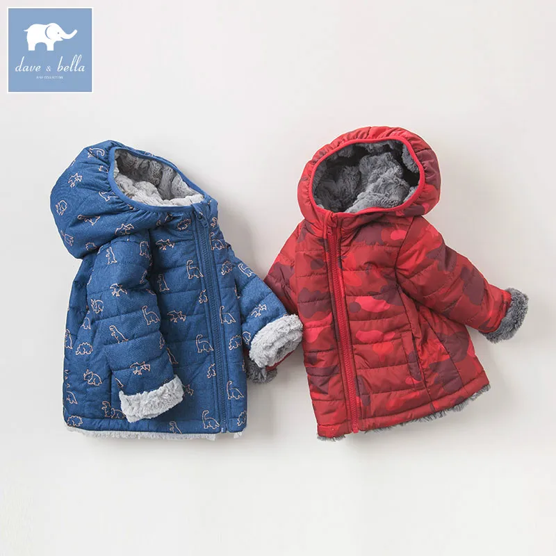 DB6181-B dave bella/зимняя модная верхняя одежда с принтом для маленьких мальчиков