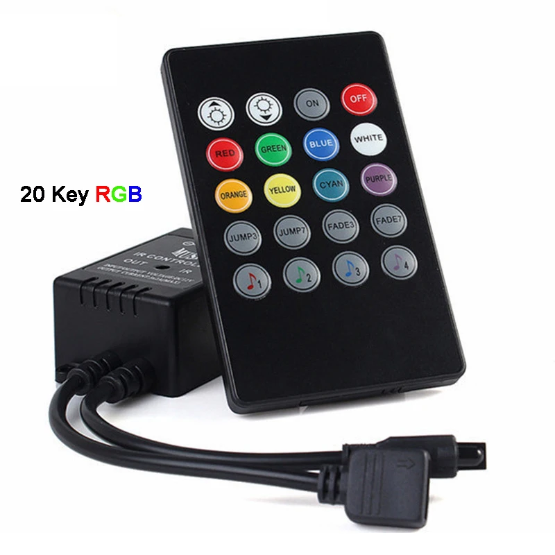 20 клавиш 24 клавиши 2,4G музыкальный контроллер DC12-24V RGB звук чувствительный дистанционный музыкальный 2 для 5050 3528 Светодиодный светильник