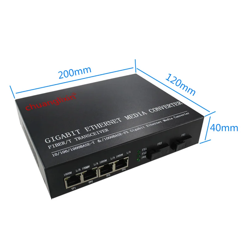 Gigabit 2 fiber port 4 / 8RJ45 Ethernet switch single fiber 1310nm / 1550nm media Ethernet converter