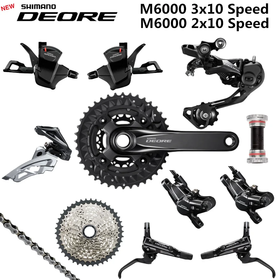 SHIMANO DEORE M6000 Группа Комплект MTB горный велосипед 2x10 30x10 скоростной HG500 10 11 42T задний