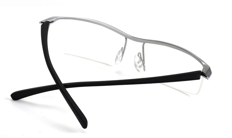 Browline Half Rim Titanium Metal Glasses Frame for Men Eyeglasses Fashion Cool Optical Eyewear Man Spectacles Prescription Frame