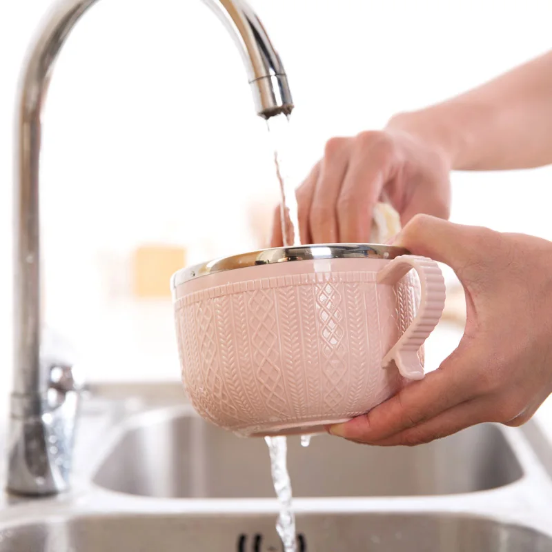 Большая миска из нержавеющей стали для быстрого приготовления риса с крышкой