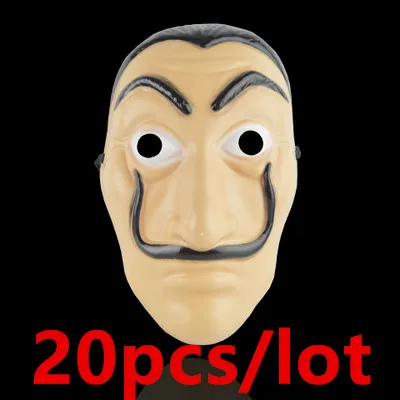 20 шт./лот бумажный дом La Casa De Papel Dali пластиковая маска для мужчин Хэллоуин Карнавал
