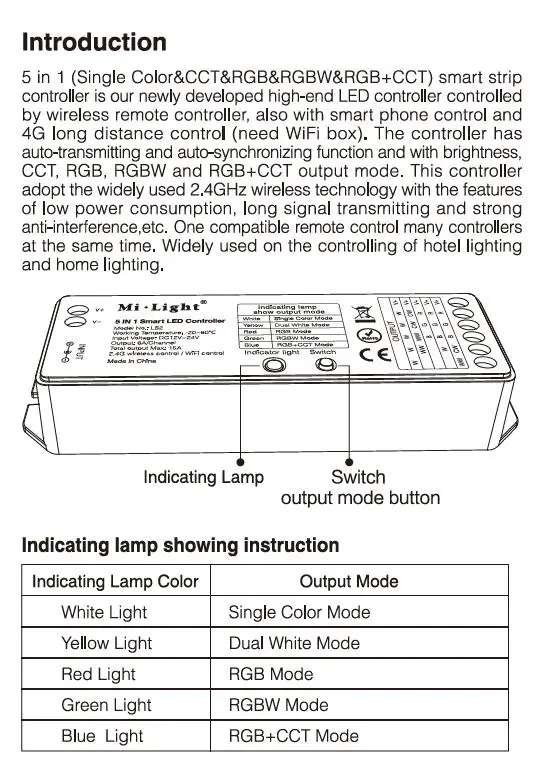 MiLight LS2 5 в 1 умный светодиодный контроллер для одного цвета RGB RGBW RGB+ CCT Светодиодная лента совместима с FUT089/B8 сенсорной панелью дистанционного управления