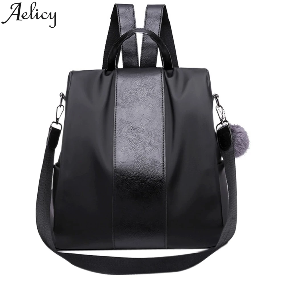 Женский рюкзак Aelicy черный в простом стиле школьный для девушек