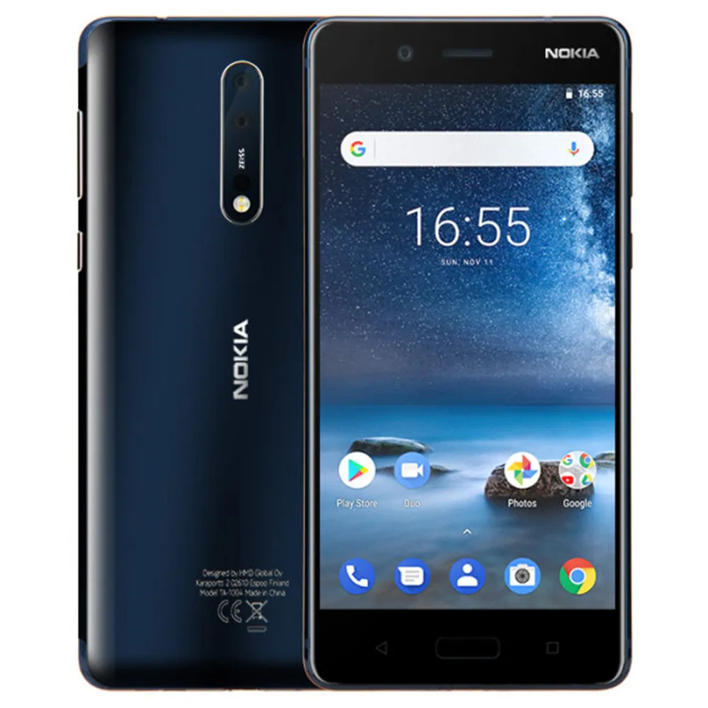 NOKIA 8 Android смартфон TA 1012 6 ГБ ОЗУ 128 Гб ПЗУ Snapdragon 835 2 5 GHz Octa Core 3 дюймов 2.5D K экран