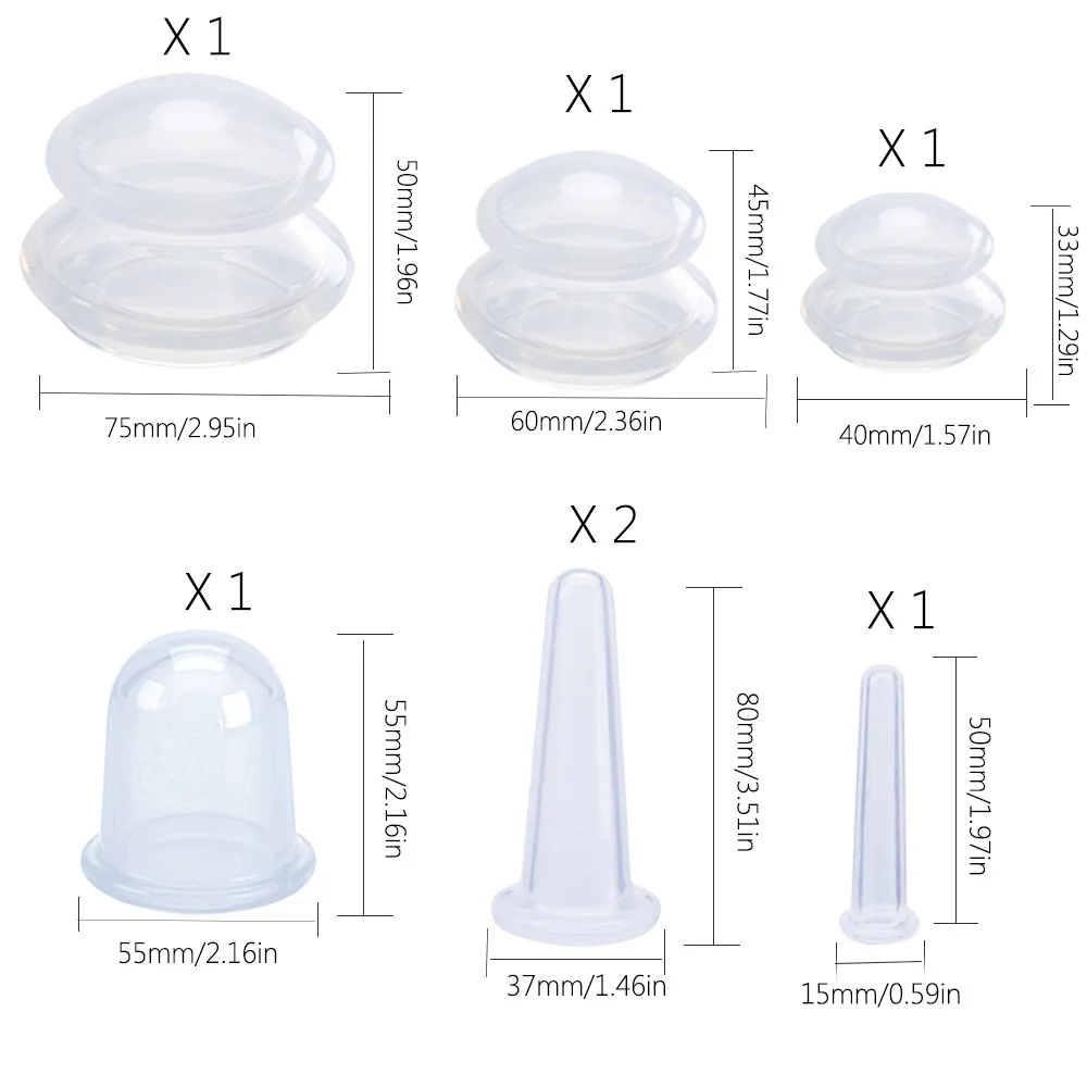 7 шт. уход за кожей лица и тела массаж чашка для терапии набор вакуумный