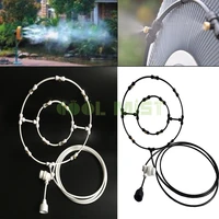 s239 plastic fogging fan ring fan cooler system 350mm od double fan ring with 10pcs mist nozzles seat for outdoor misting system