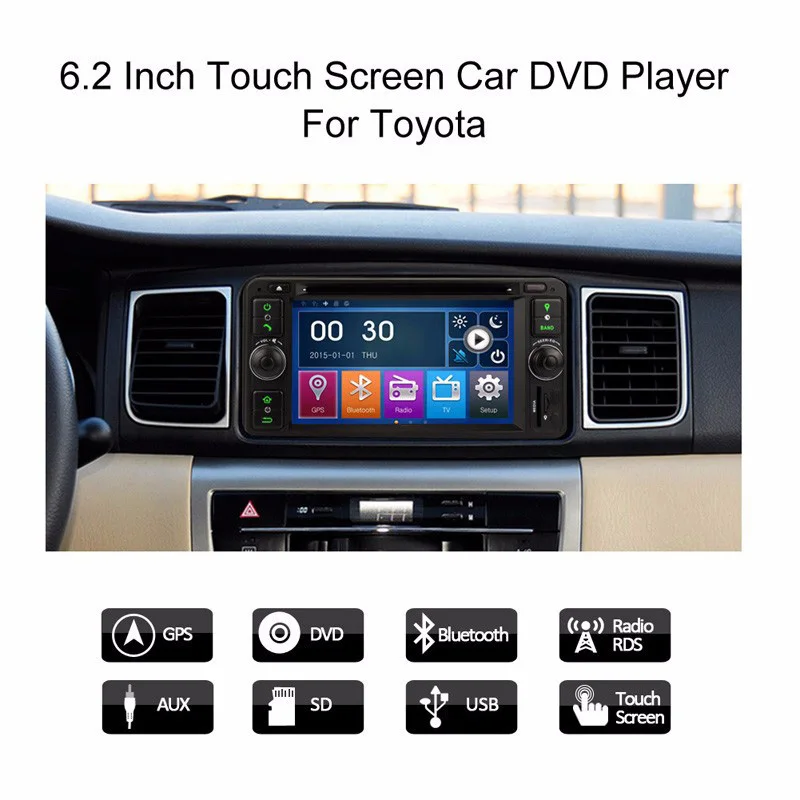Автомагнитола Eunavi 2 din с DVD плеером для Toyota Hilux Fortuner Innova old camry corolla vios RAV4 GPS навигация