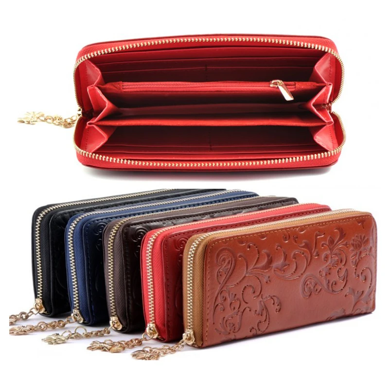 Лидер продаж цветочным узором Для женщин Женские Кошельки Пояса из натуральной