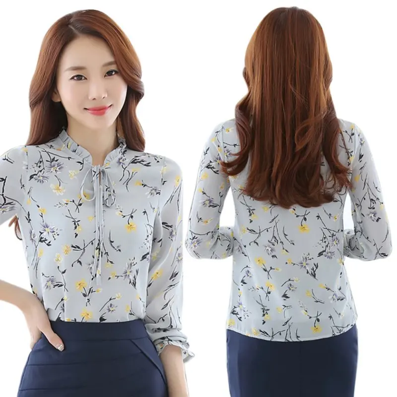 Лидер продаж модная женская Облегающая рубашка с рукавами-фонариками бантом и