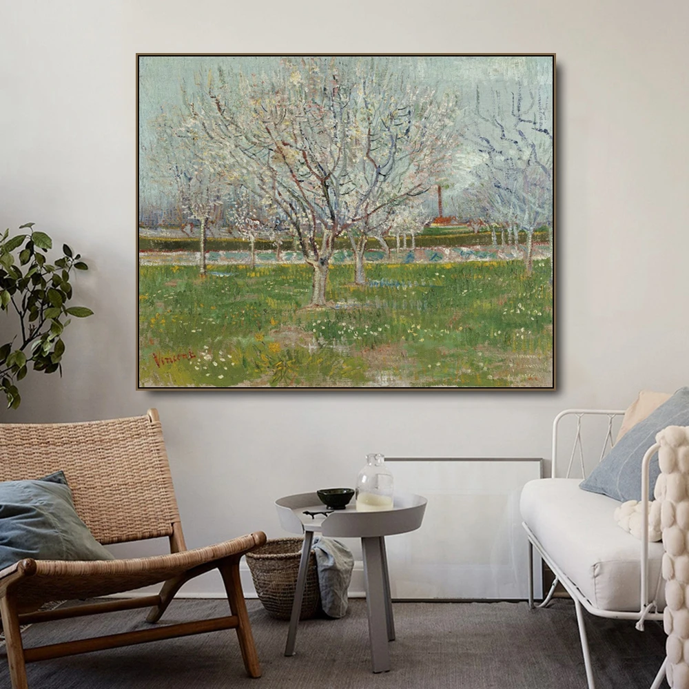 

Orchard in Blossom by Vincent Van Gogh Posters and Print Canvas Painting Calligraphy Wall Pictures for Living Room Home Decor