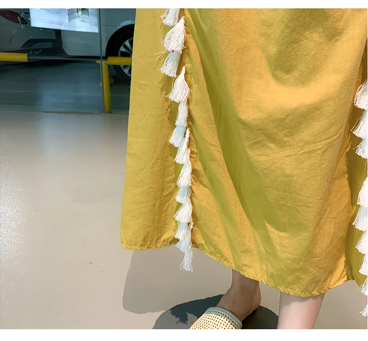 

Summer women bohe embroidery women dress lady plus size loose tassel vestidos femaxi loose dresses