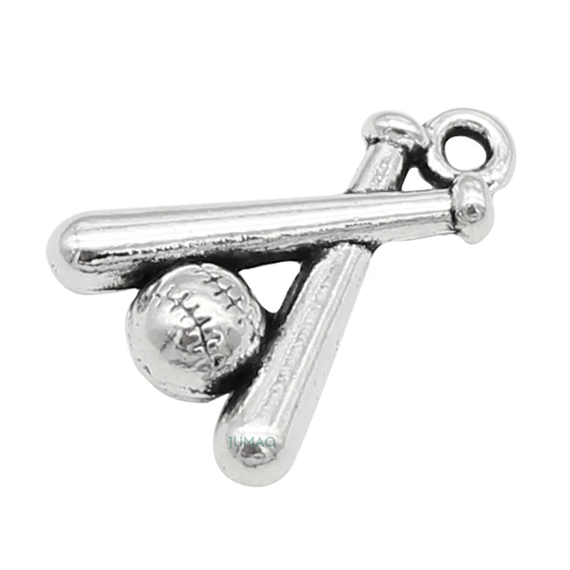 12pcs--Antique Silver Bats and Baseball Charms pendant 19x13mm | Украшения и аксессуары