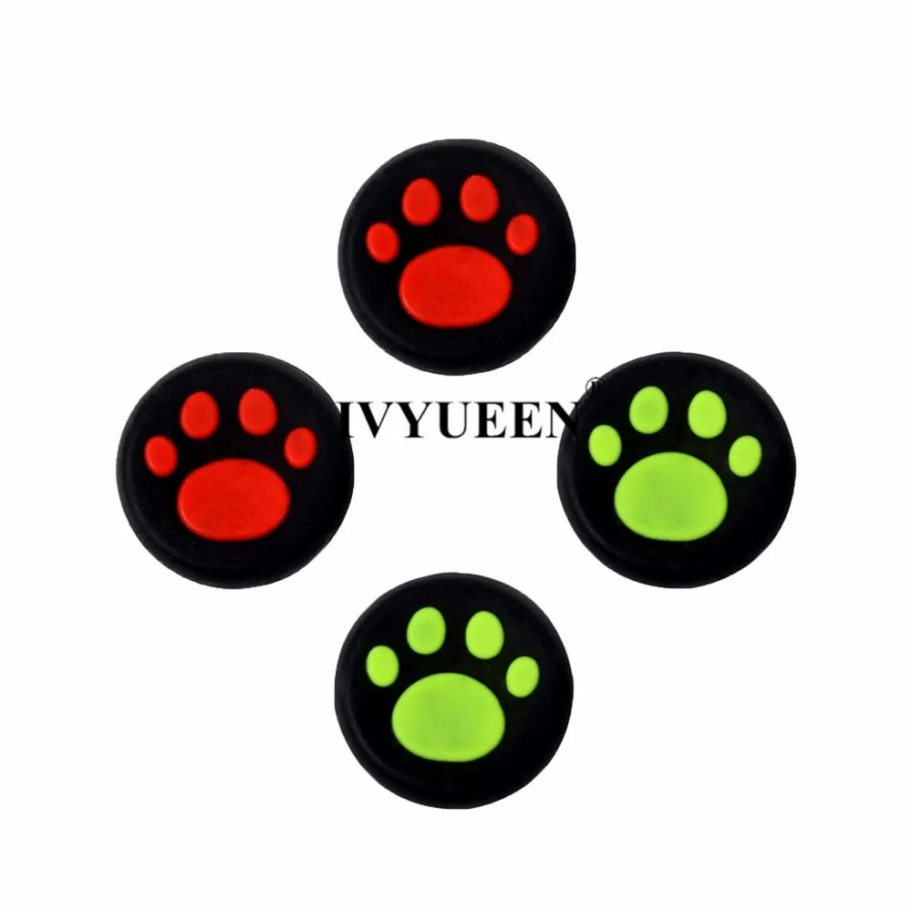 2 Red 2 Green IVYUEEN, 4 шт., силиконовые аналоговые ручки с когтями для большого пальца, для shand Switch PRO, ручка контроллера, колпачки для NS PRO, джойстик, ручка, крышка - Цвет: 2 Red 2 Green