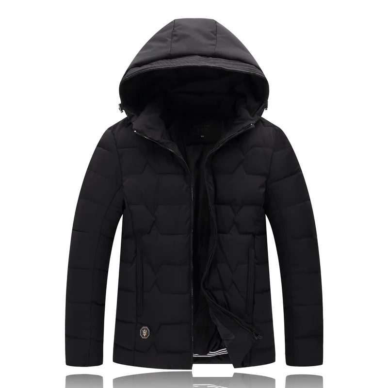 4XL-9XL, большой мужской размер, зимняя куртка,, теплое пальто, с подкладкой, утолщенная парка, брендовая одежда, Blouson Homme Camperas Hombre Abrigo W14 - Цвет: Черный