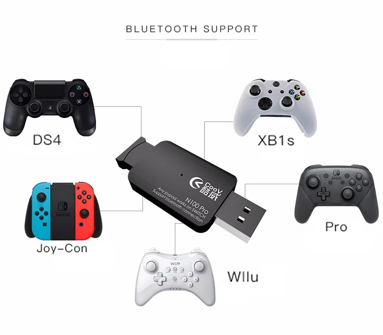 Coov N100 PRO для PS4/Xbox One Беспроводной контроллер Bluetooth адаптер Nintendo Switch NS NX проводной